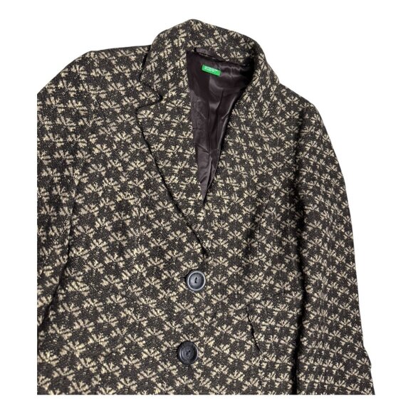 UNITED COLORS OF BENETTON Vintage 90s Luxury Designer Brown Coat Womens 2XS - Picture 2 of 6